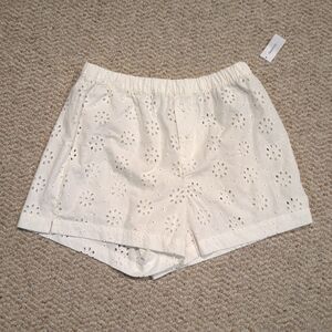 Gap Body Eyelet Sleep Lounge Shorts Womens XS White Pull On